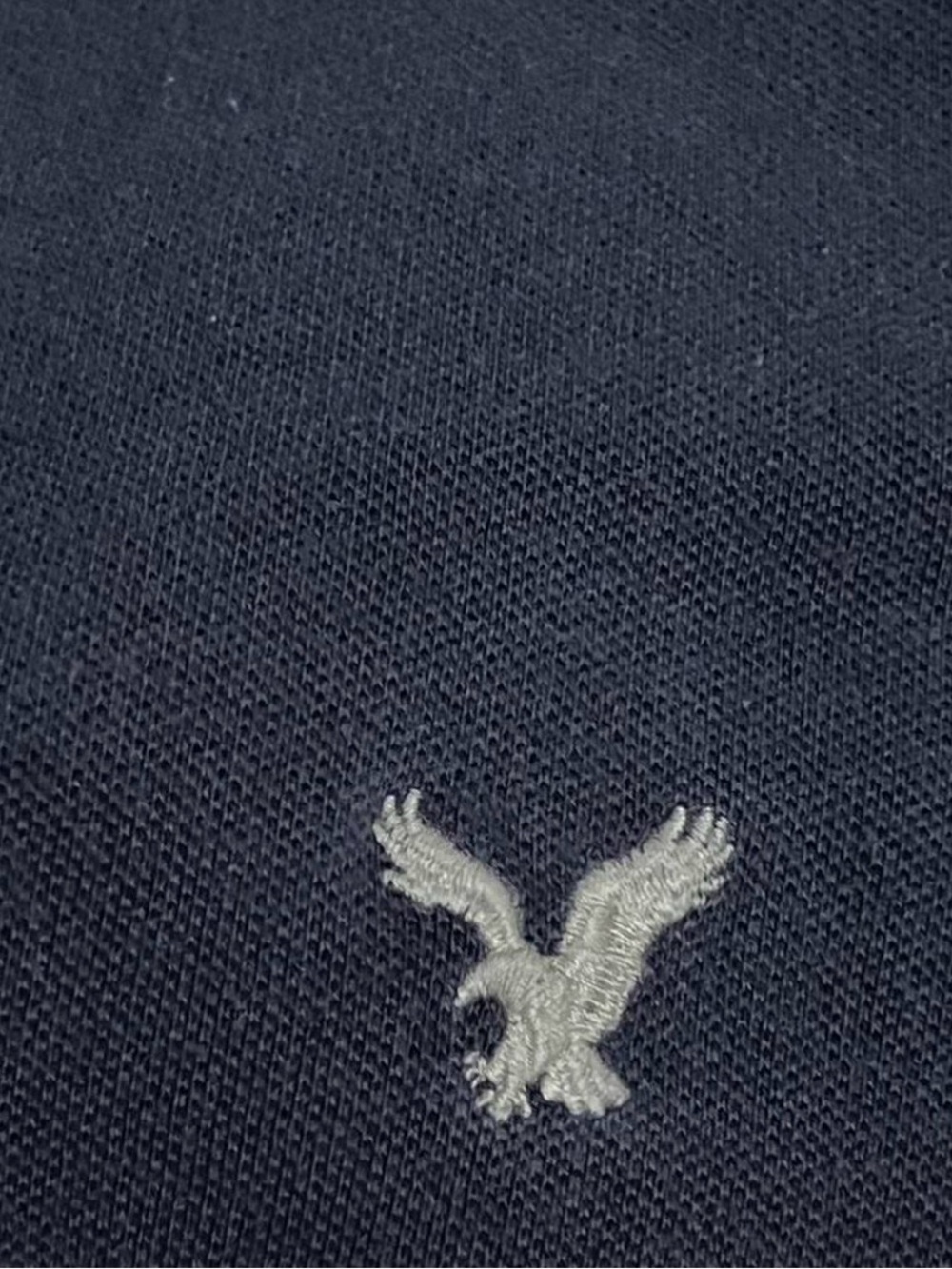 American Eagle Outfitters Navy Polo with Embroidered Eagle - Picture 3 of 4